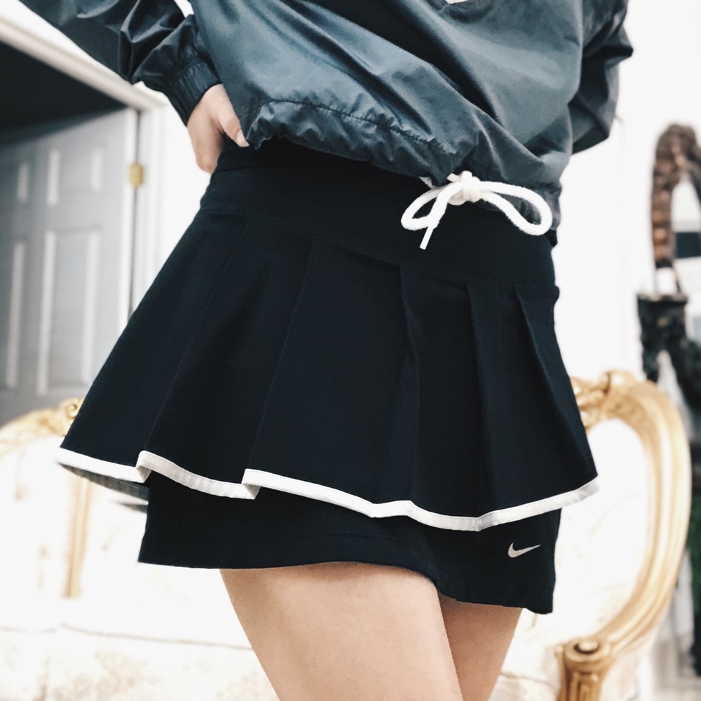 Nike Black Ruffle Tennis Skort/Skirt Extra Small